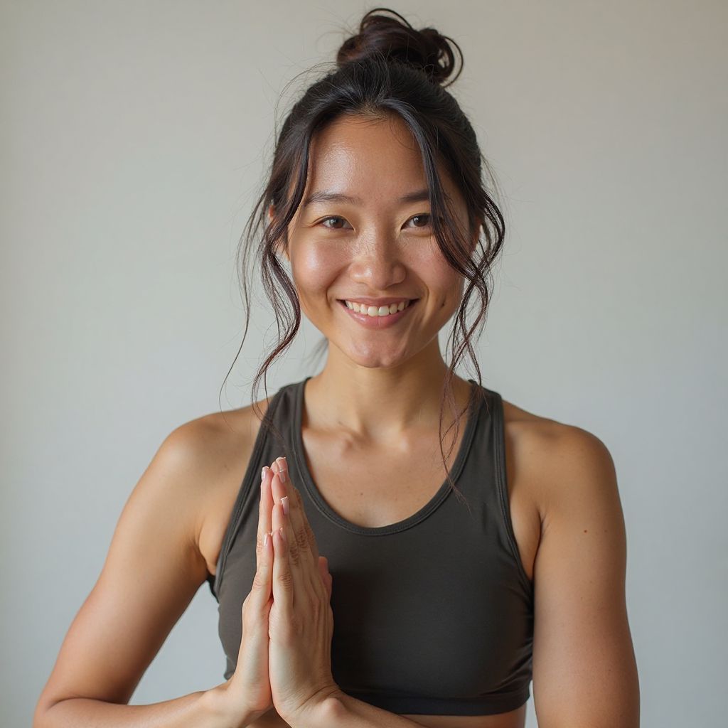 Zara Chen yoga instructor portrait peaceful confident professional